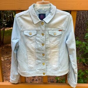 NWOT Isaac Mizrahi Live Light Wash Denim Jacket